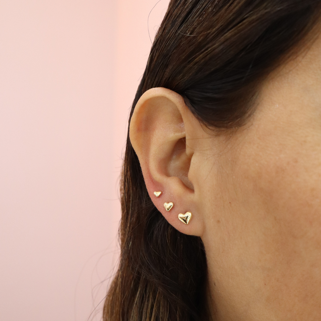 Arete Silver Gold Corazón básico