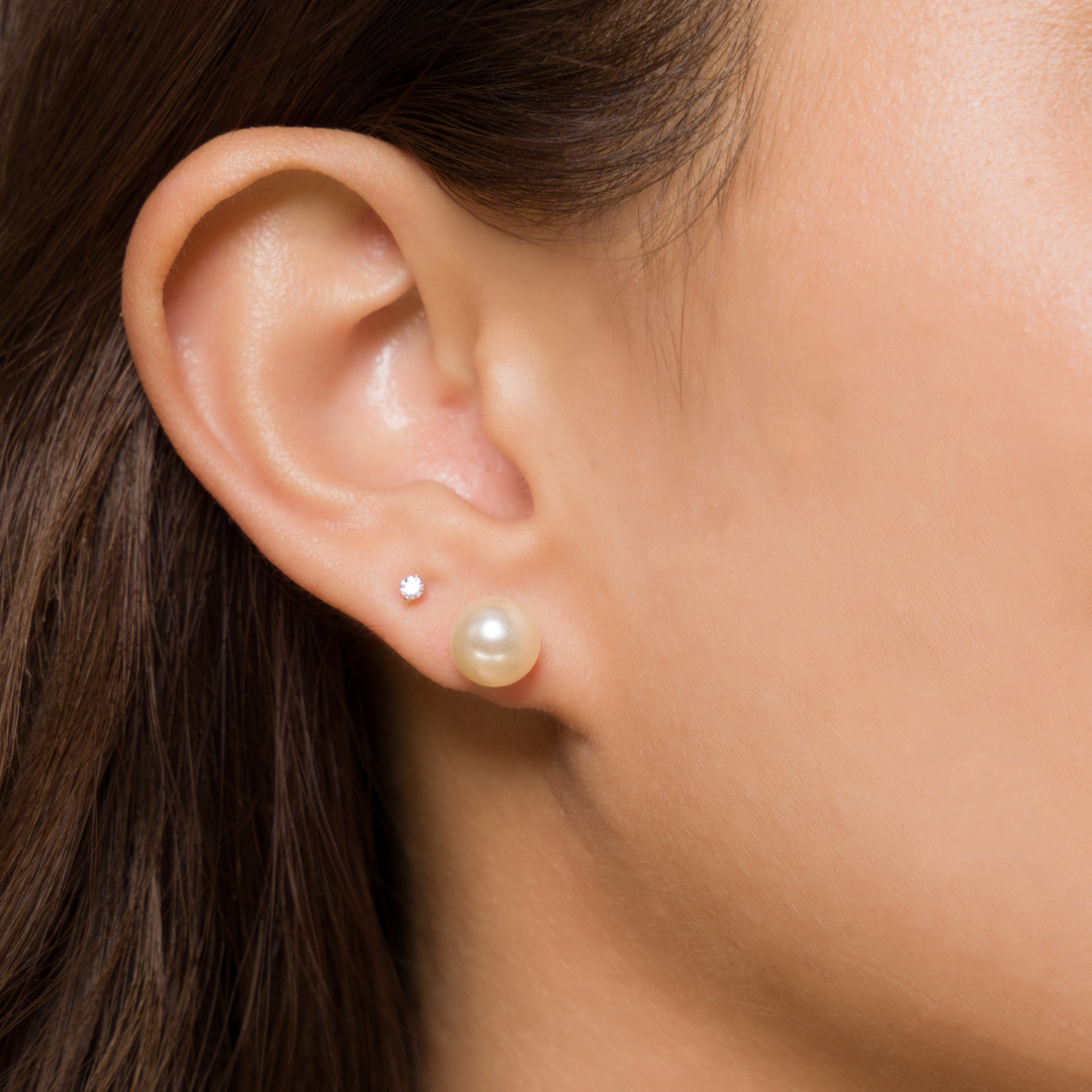 Aretes Silver Gold	Perla