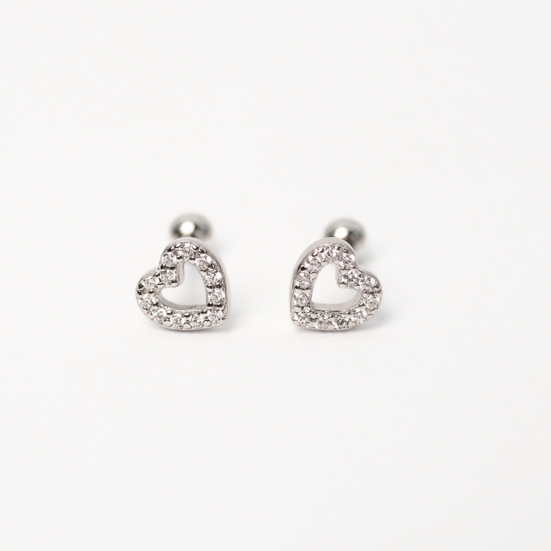 Arete Piercing Corazon Silver