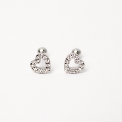 Arete Piercing Corazon Silver
