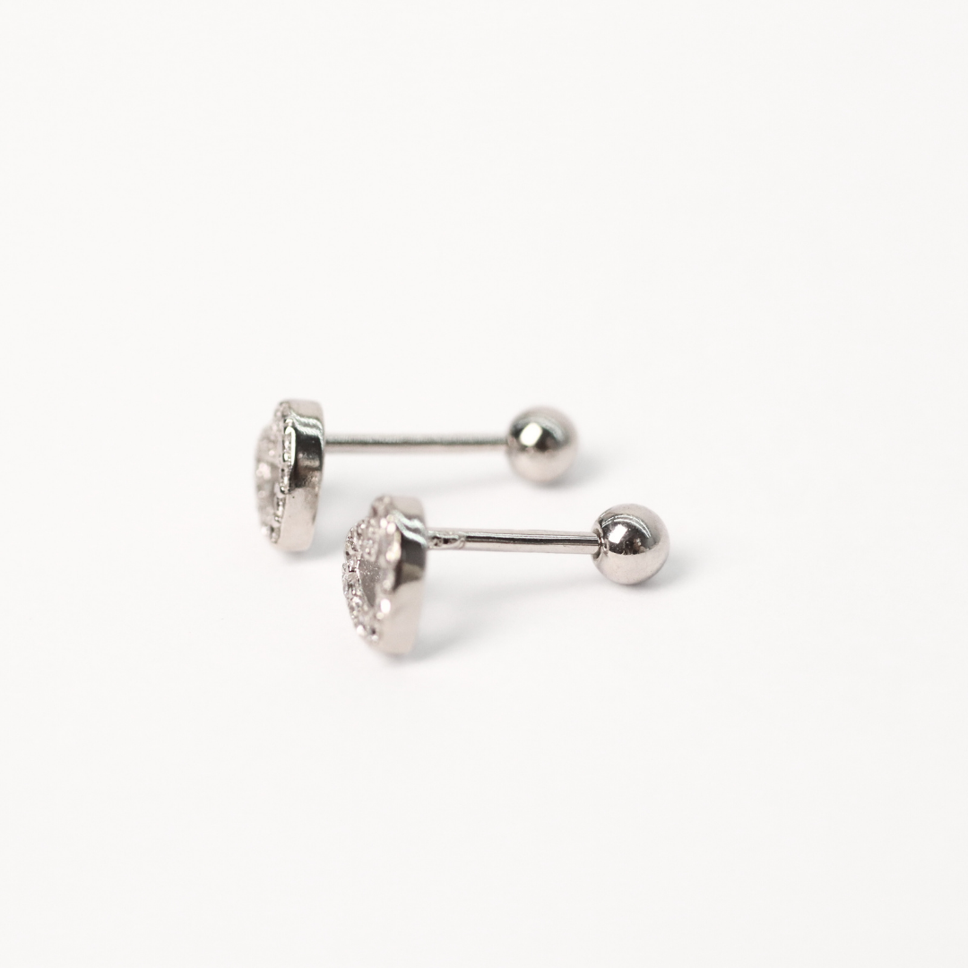 Arete Piercing Corazon Silver