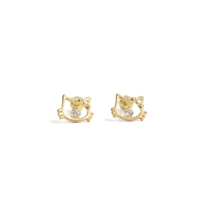 Arete Bebé Silver Gold Kitty