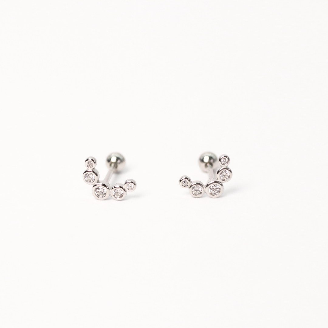 Arete Piercing Lunita Silver