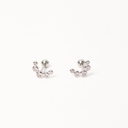 Arete Piercing Lunita Silver