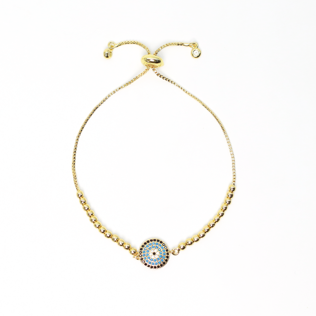 Pulsera Regulable Ojito Celeste