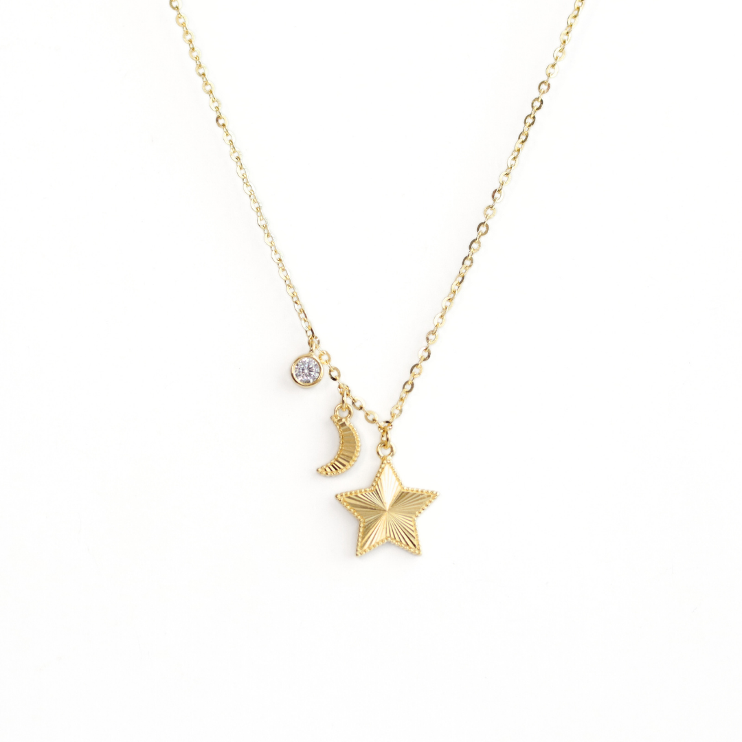 Collar silver gold celestial