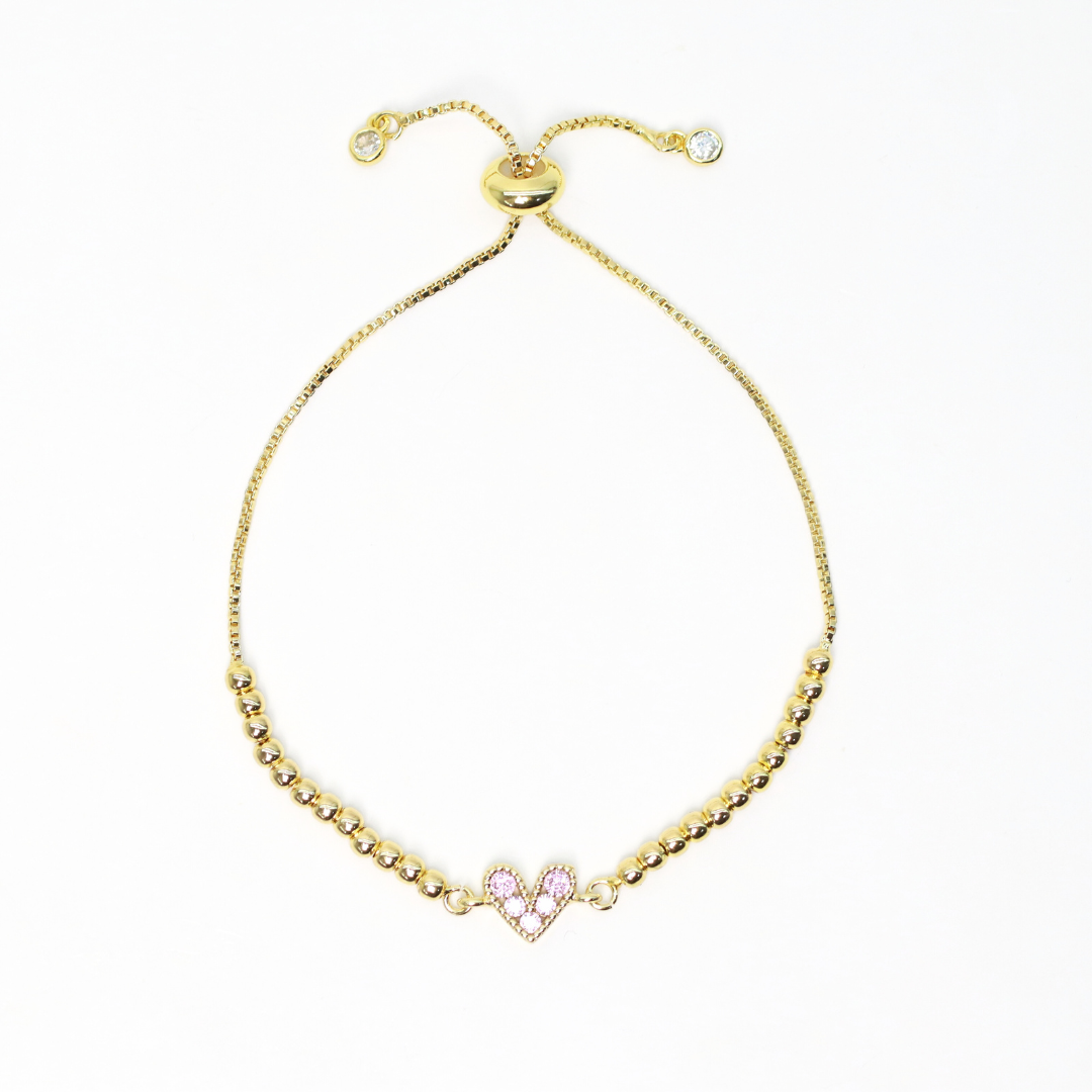 Pulsera Regulable Corazón Rosa