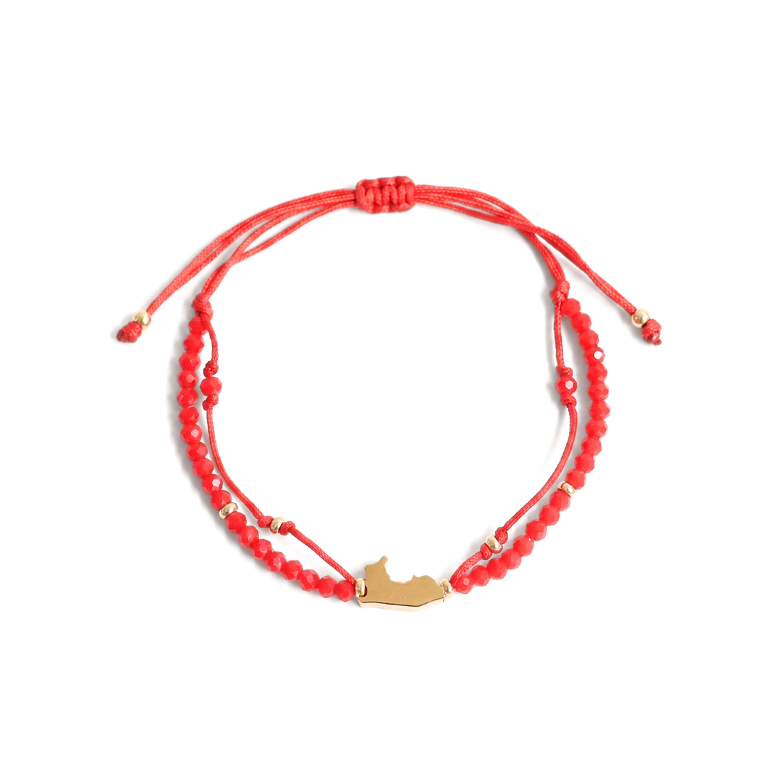 Pulsera Mapa Doble Rojo