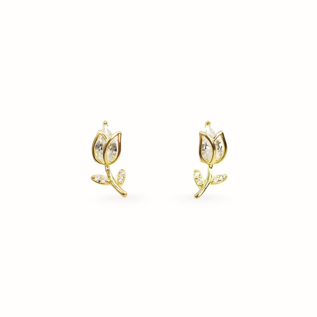 Aretes Silver Gold	Tulipan