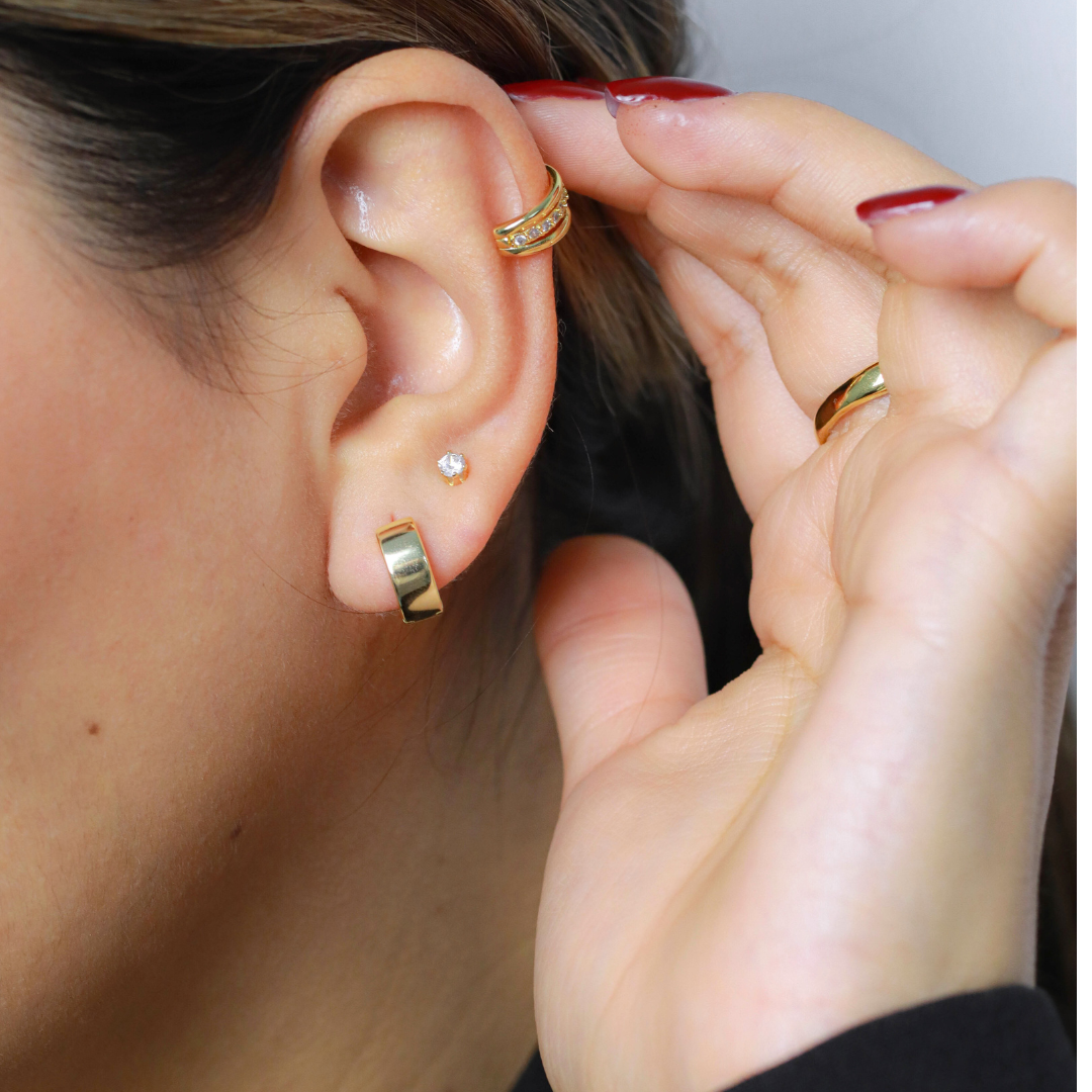 Argollas Silver Gold Cinta