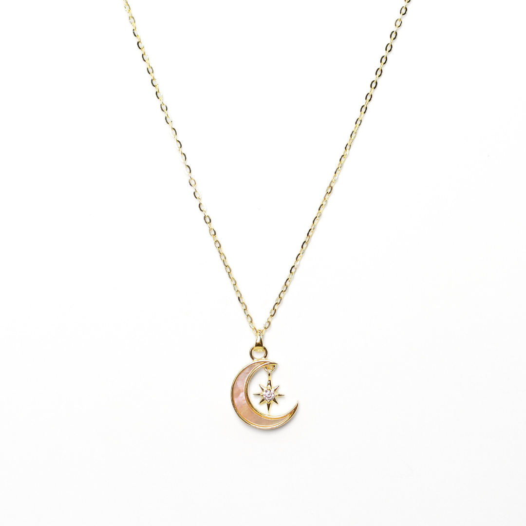 Collar silver gold moonstar