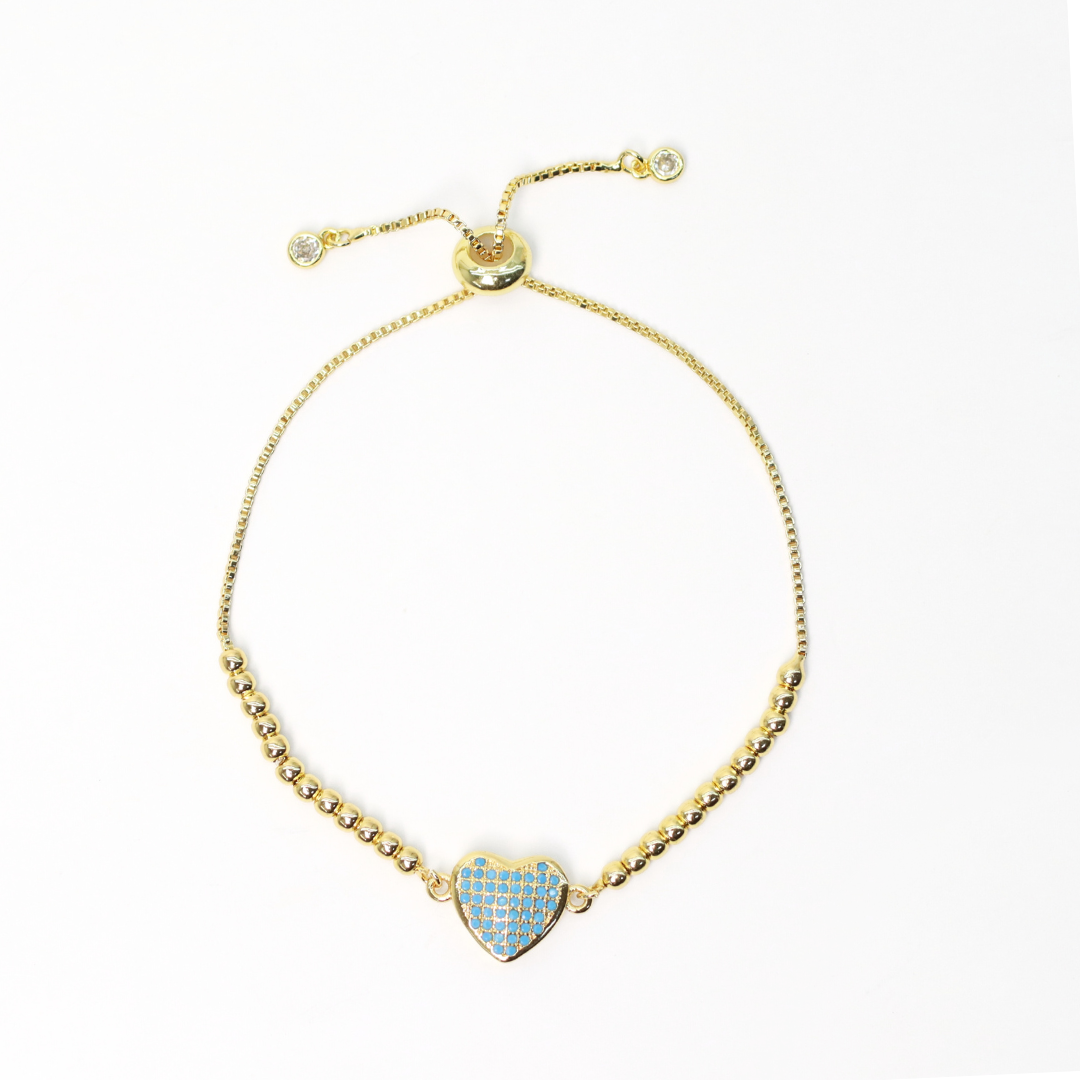 Pulsera Regulable Zircones Azules