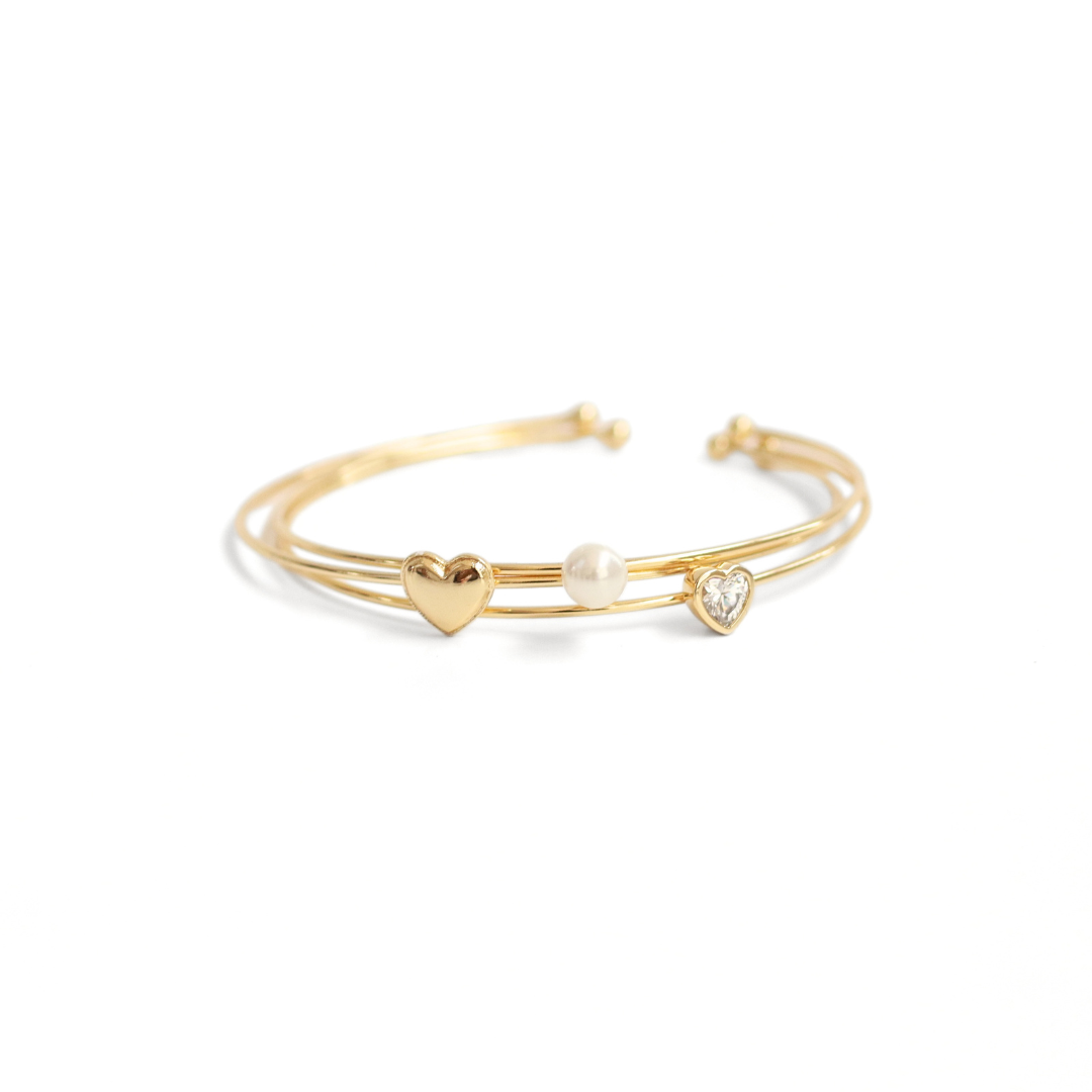 Pulseras perlita corazones