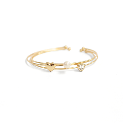 Pulseras perlita corazones