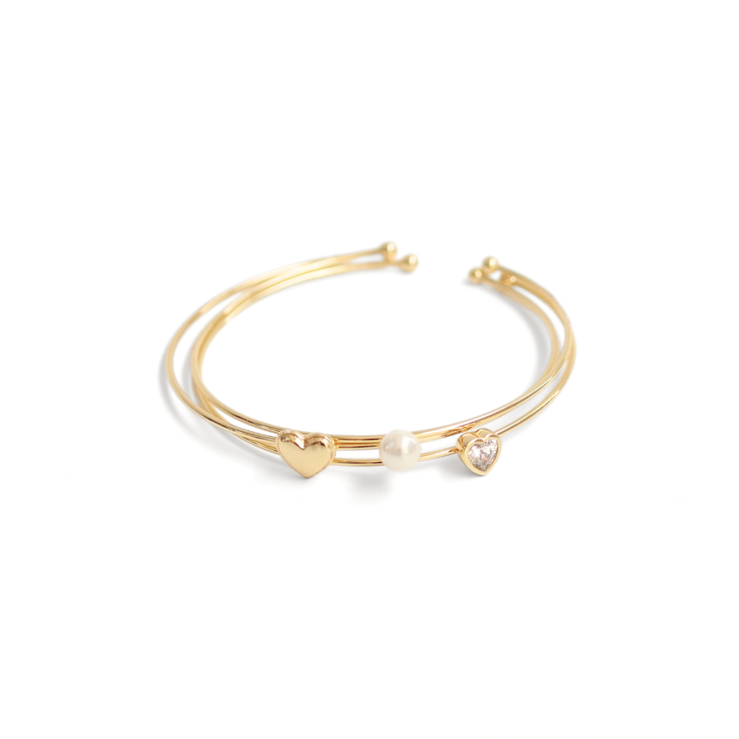 Pulseras perlita corazones