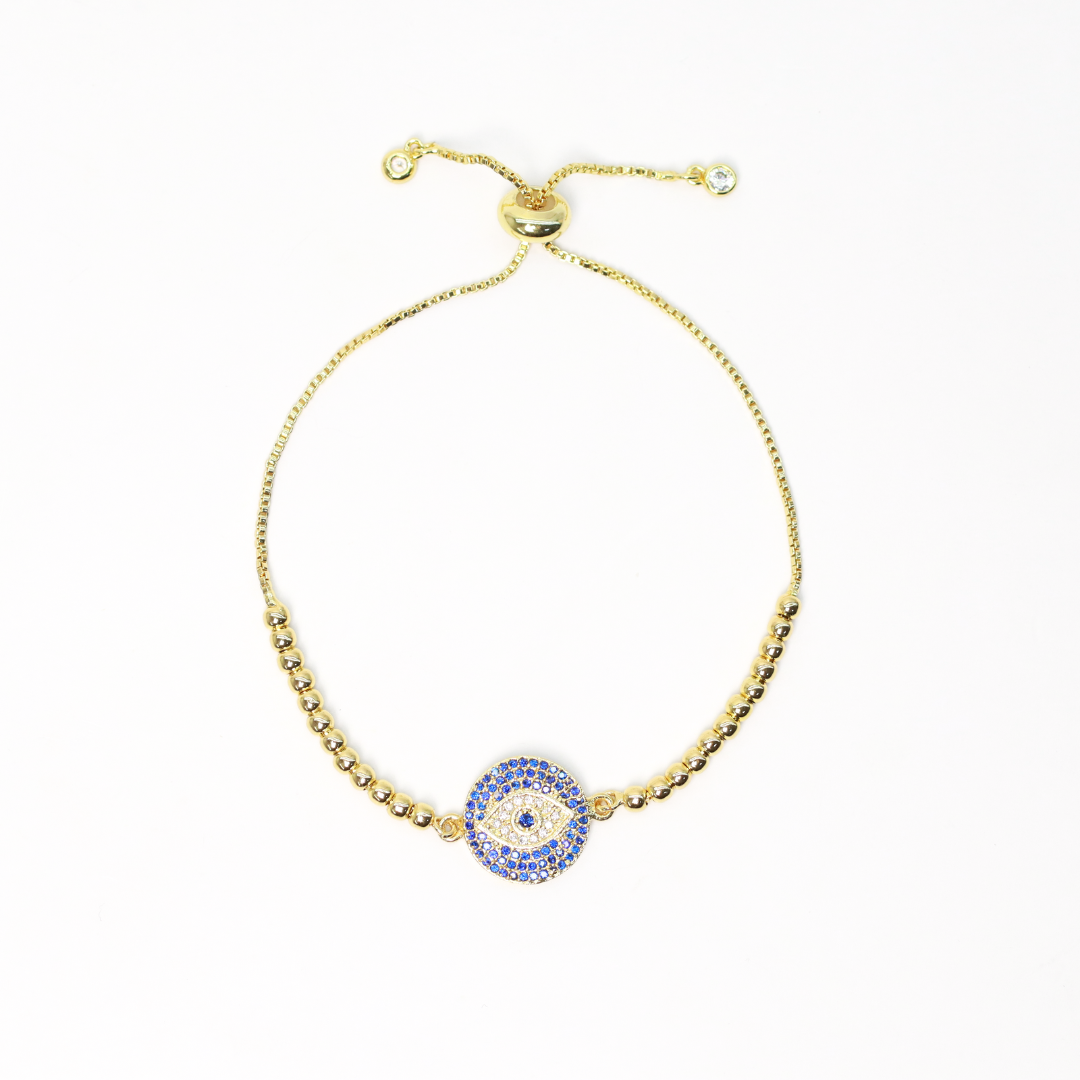 Pulsera Regulable Ojo Turco Azul