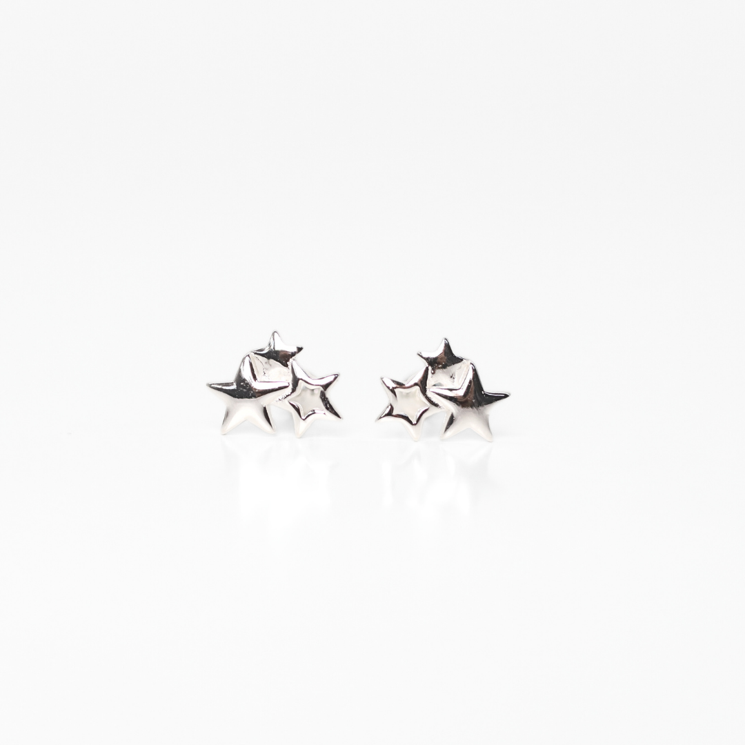 Arete bebé silver tripplestar