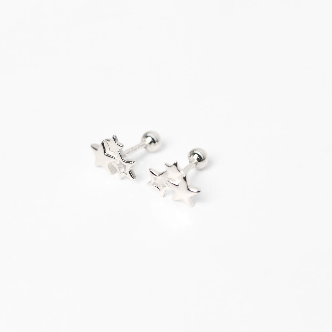 Arete bebé silver tripplestar