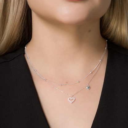 Colla Silver Doble Corazon