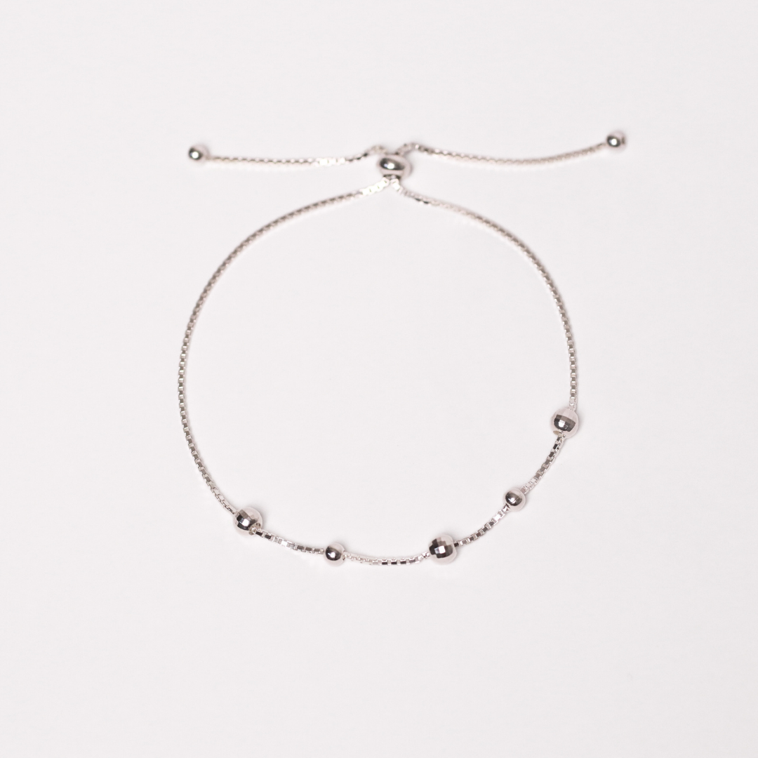Pulsera Plata Bolitas