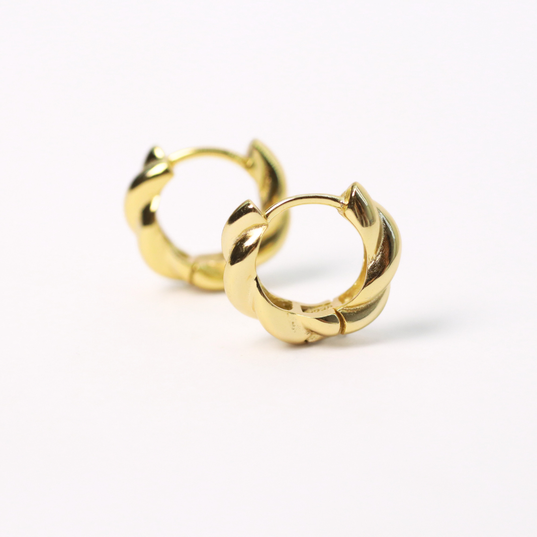 Argollas Silver Gold Baguete
