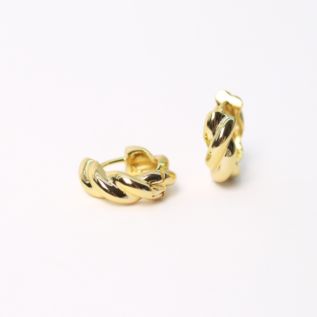 Argollas Silver Gold Baguete