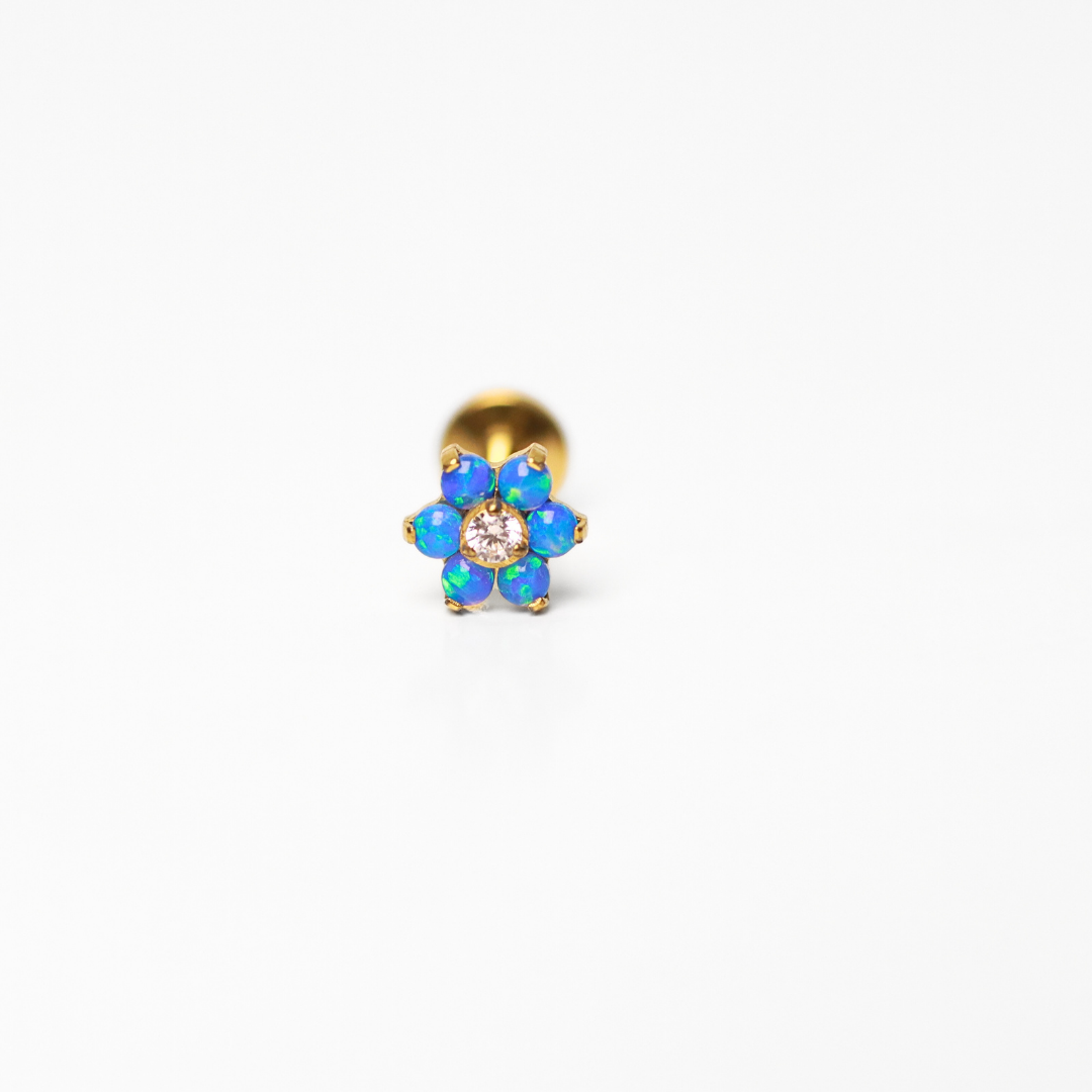 Piercing Flor Azul