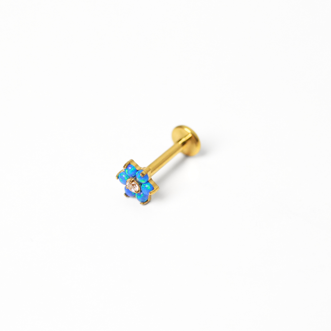 Piercing Flor Azul