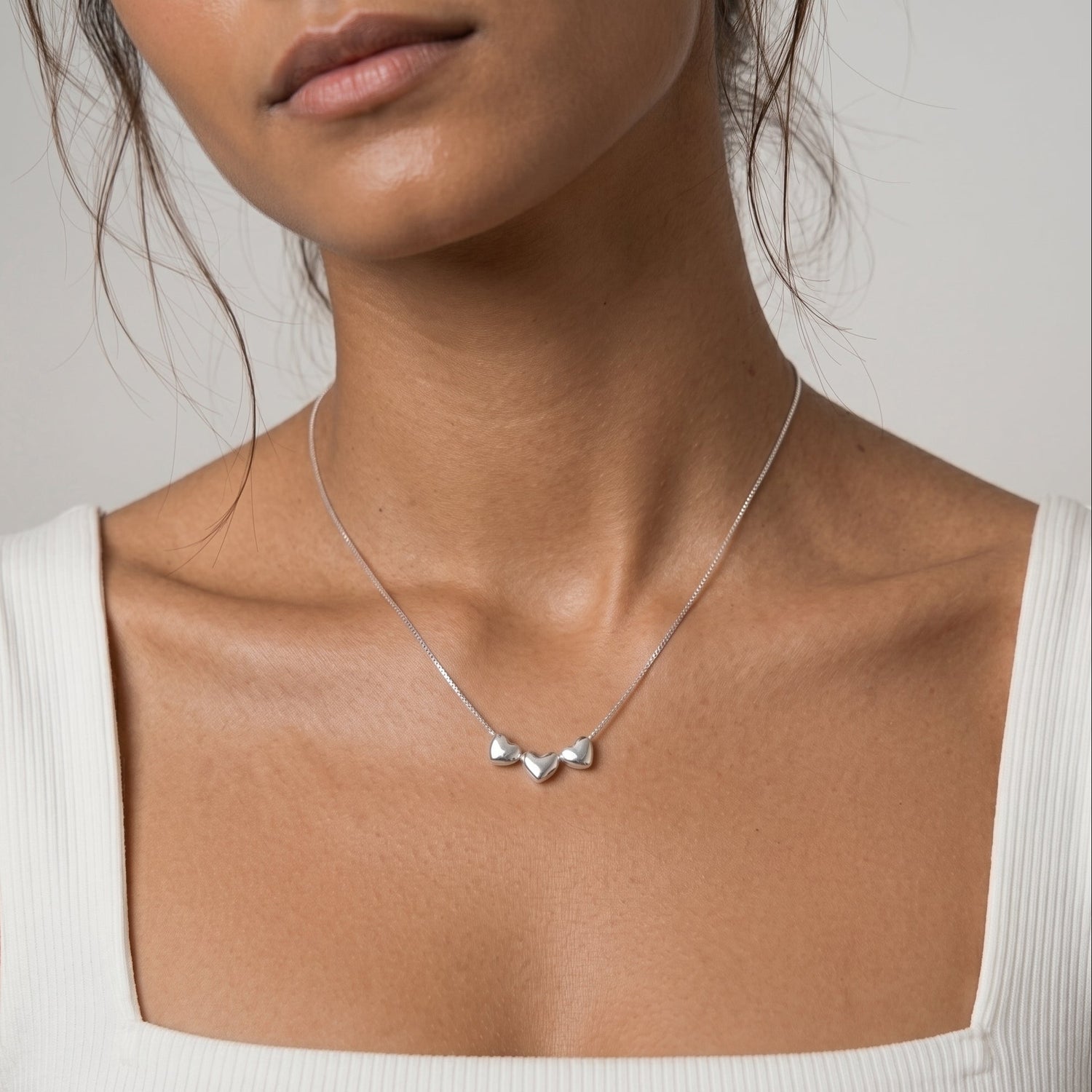 Collar silver triple amor