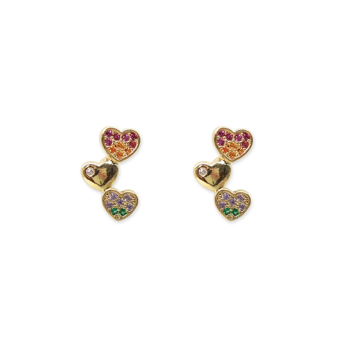 Triple Corazón Colorido