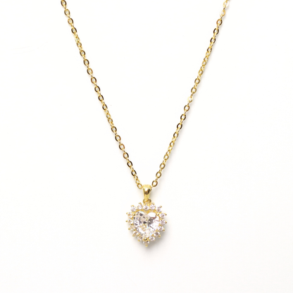 Collar Silver Gold love diamond