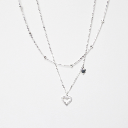 Colla Silver Doble Corazon