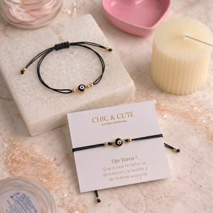 Pulsera Doble Hilo Ojo Turco