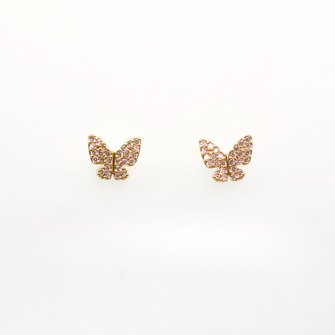aretes de mariposa pequeños