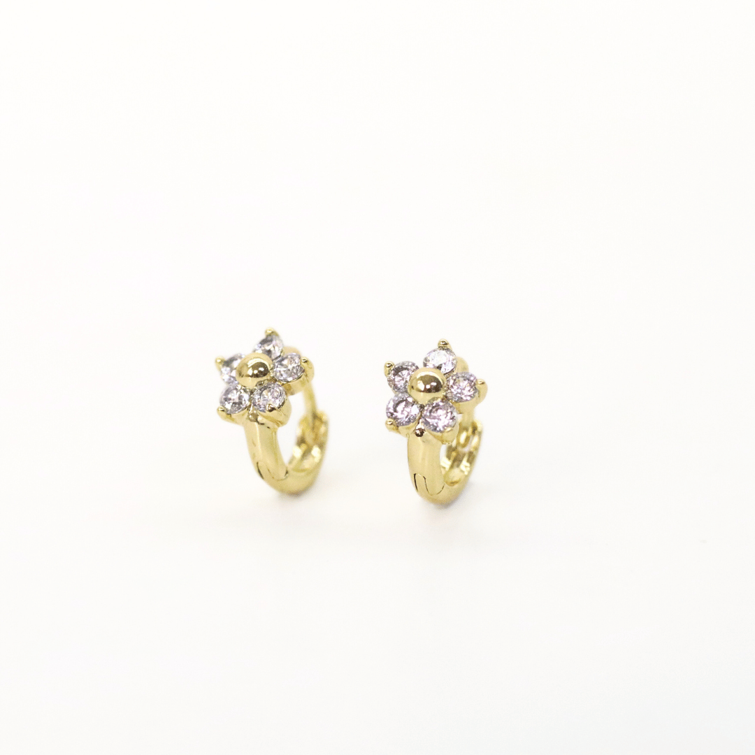 argollas de flor doradas