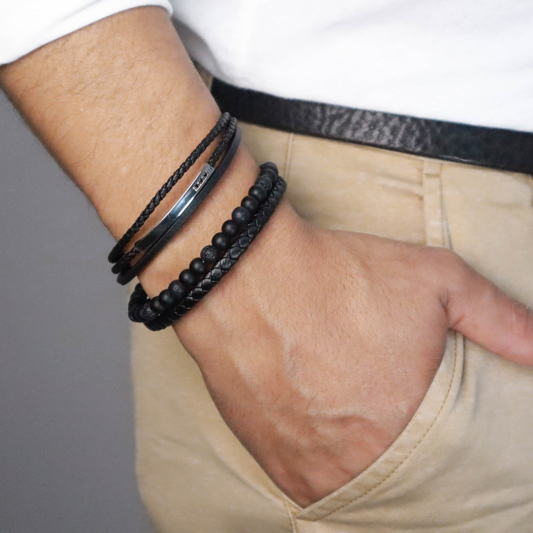 pulsera negra para regalo hombres