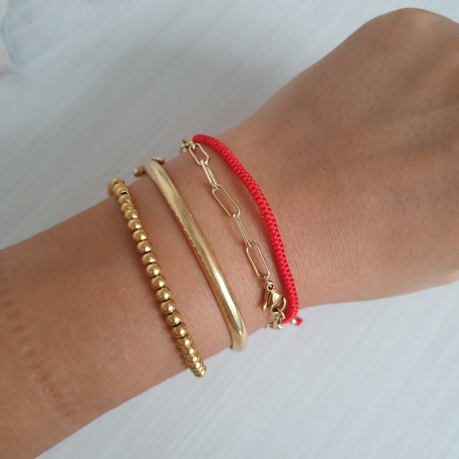 Pulsera Hilo Rojo Tejida